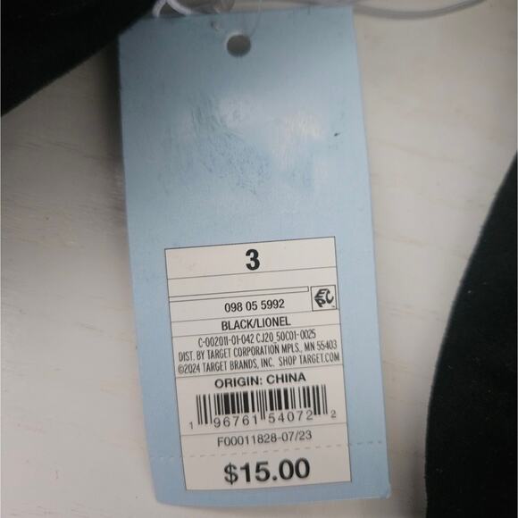 Cat & Jack Target black moccasins slippers kids size 3‎ new with tags - Picture 3 of 8